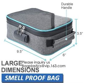Child Proof Travel Herb Storage Case Large Stand Up Carbon Lining Smell Proof Resealabe Zip lockk Stash Bags bagease pac