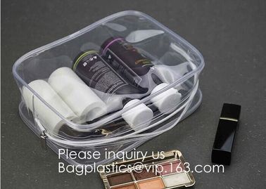 Clear Travel Toiletry Bag PVC Waterproof Cosmetic Makeup Bags Organizer With Handle See Through Plastic Clear Case