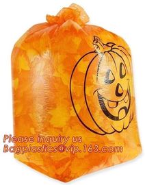 Halloween Pumpkin Leaf Bags Bundle: 2 Different Sets of Lantern Leaf Bags,Outdoor 30 Microns Jumbo Plastic Halloween Pum