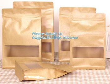 Food grade kraft paper aluminum foil Zip lockk bag, packing cereals,condiments,candies,teas,nuts,snack,food packaging pac