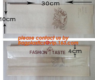 OEM High Quality Enviromental Clear Window Bread Toast Paper Bags, Brown Kraft Sharp Bottom Food Safe Snack Paper Bags