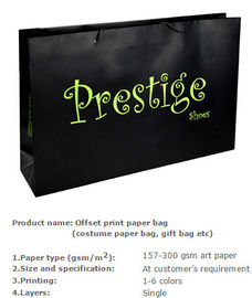 Nice Design Paper Shopping Bag , Recycle / Environmental Luxury Shopping Paper Bag , Raw Material Gift Kraft Paper