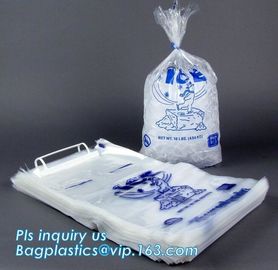 WICKETEDice pop plastic packaging ldpe flat clear polythene bags recycling supplier, Drawstring Closure Plastic Ice Bags