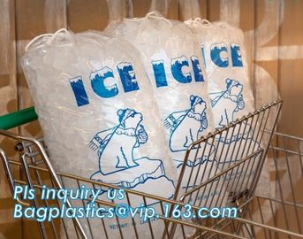 High quality packaging pouch LDPE ice cube plastic bag, Manufacturer plastic disposable drawstring bag for storage ice c
