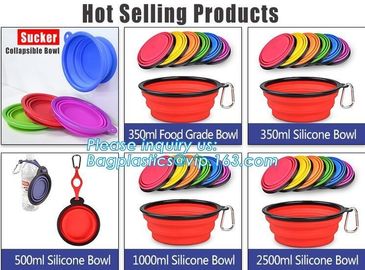 personalized supreme portable sublimation collapsible portable silicone plastic dog bowl,dog food bowl,