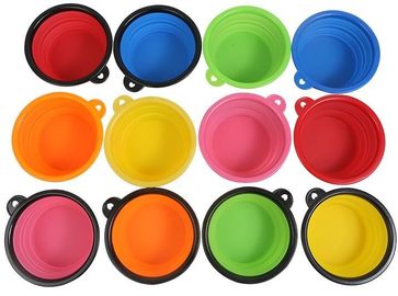 Top selling 350/750/1000/1500ml Foldable Pet Food Water Feeding Portable Travel Collapsible Dog Silicone Bowl, bagease