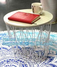 Commercial use stylish marble top metal wire square coffee table, Steel wire coffee table, high end solid wood table top
