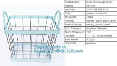supermarket custom oblong wire metal storage baskets, Rose-Gold Fruit Baskets Storage Baskets Metal Wire Baskets, wire