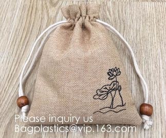 Polyester Fibre Jute Gift Bag Drawstring and Lining 20 Pcs DIY Craft Jewelry Pouch, Storage Linen Burlap Jewelry Pouches