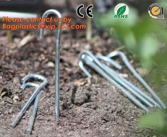 garden pegs, garden pegs, gardening pegs, ground pins, Flat point garden staples, U shaped turf nails, turf pins,Horticu