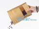 zipper. Zip lockk, Custom printed paper bread bags use for food packaging,Open Top Kraft Paper Laminated Foil Lined Flat B