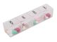 7 day a week cool detachable drugs box with 4 case each day, Safely pop-up 7case pill organizer, Mini cute compact pocke