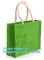 Natural Burlap Tote Shopping Bags Reusable Jute Bags with Full Gusset with Handles Laminated Interior tote shopper pack