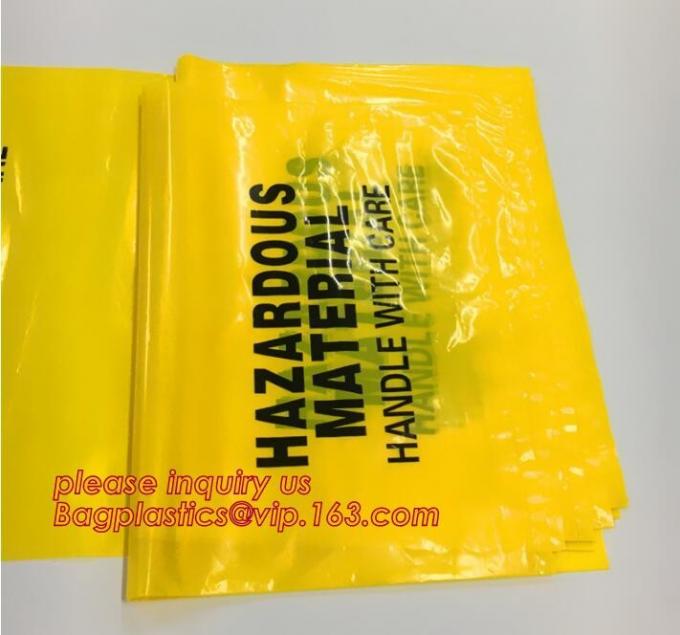 Biohazard Waste Garbage Bag, hazardous waste yellow plastic bag asbestos garbage bag, biohazard