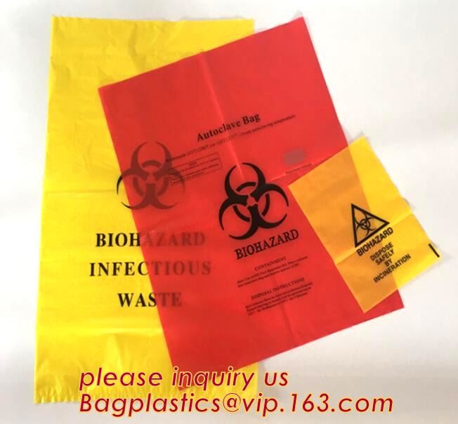 Red bag, yellow medical biohazard waste bag, hospital biohazard medical