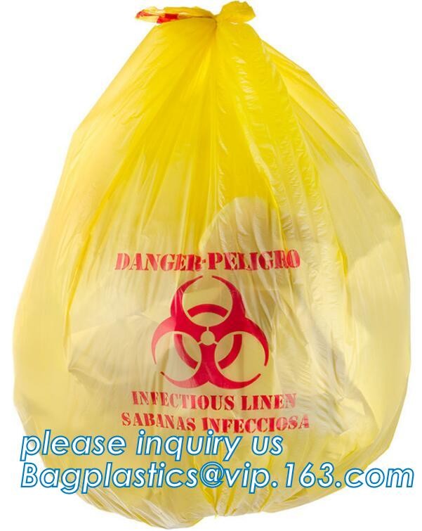 Red bag, yellow medical biohazard waste bag, hospital biohazard medical