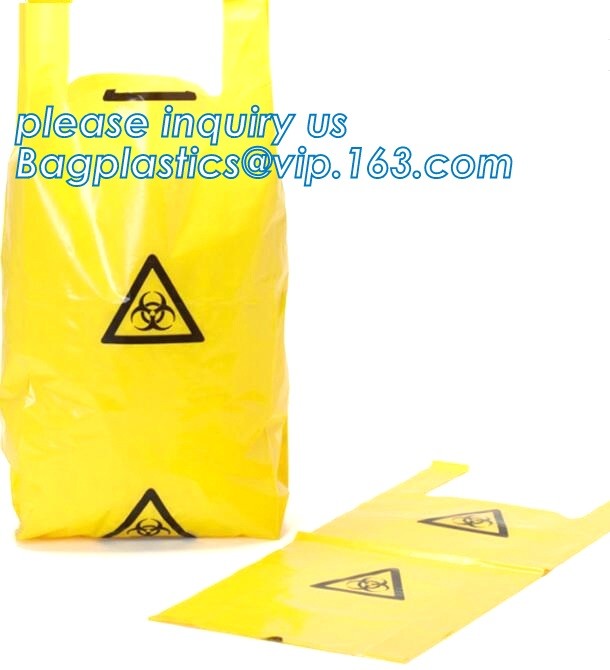 Red bag, yellow medical biohazard waste bag, hospital biohazard medical