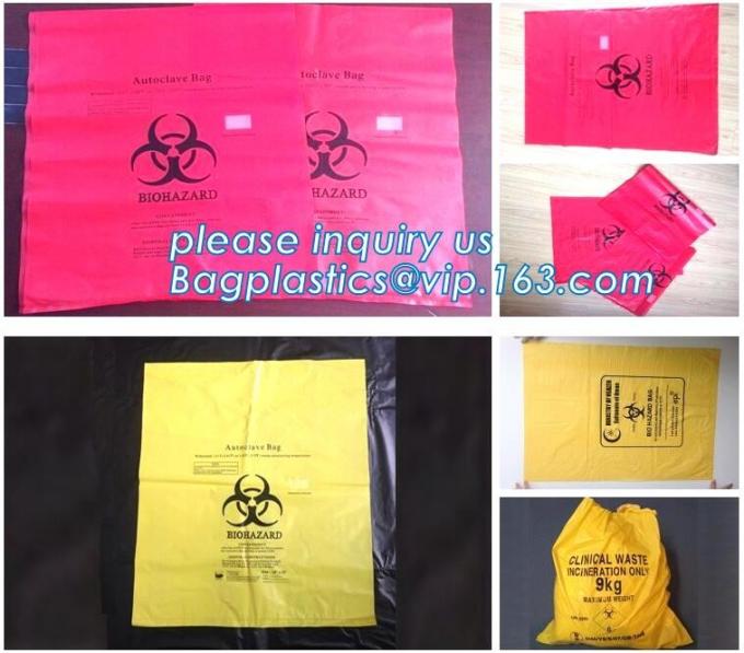 Yellow infectious medical waste disposal plastic bag Biohazard garbage