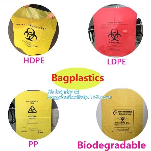 Medical Waste Garbage Bags Infections Linens Waste Bags Medical Waste Yellow Sealable Disposable