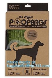 custom printed eco friendly Large Leak-Proof Lavender Scented Single Roll Disposable Dog Poop Bags, clean up bags