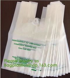 BIODEGRADABLE PVA PLASTIC WATER SOLUBLE VEST HANDLES BAG, COMPOSTALE PLA+PBAT CORN STARCH POTATOES STARCH ECO FIRNEDLY