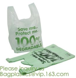 compostable t shirt bag,100% Biodegradable Compostable Plastic bag,EN13432 certified compostable bag biodegradable plast