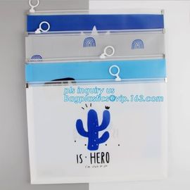 Office Stationery Mesh Bags With Slider Zipper, slider bag easy vinly package, stationery packaging zipper with gray sli