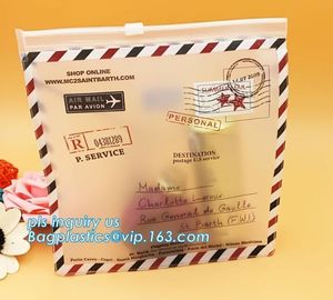 slider Zip lockk PVC cosmetic bag promotional custom printed plastic bag, Eco-friendly frosted clear pvc plastic garment b