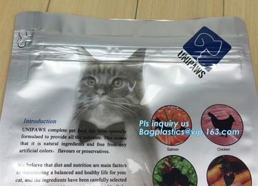 pet dog food packaging bag with resealable zipper or slider,quad flat bottom, good barrier, Trade assurance dog food blo