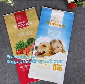 Barrier Property 3LB (1.36KG) Square Bottom Pet Dog Food Bag With Slider, quad seal flat bottom metallized film slider z