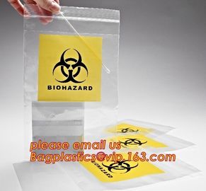 Biohazard LDPE lab specimen zipper bag customized Printing medicine bags, Pathology Specimen Medical Zipper Bag With Pri