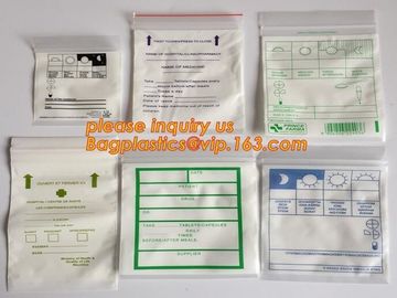 medical packaging plastic sterilized medical Zip lockk bag, block writable zip lock drug medical envelope bags, packaging