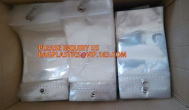 Zip lockk resealable plastic packaging bags for clothes, PE / PE / PP plastic zipper plastic bags for clothes, hanger hook