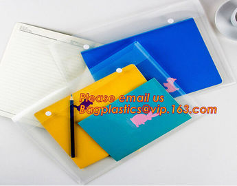 OEM Office stationery filing supplies plastic document pp envelope carrying file folder bag with button closure