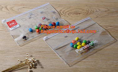 Custom pvc slider bag for cosmetics, Custom pvc slider bag for stationery, A4 clear plastic pp document carrying file fo