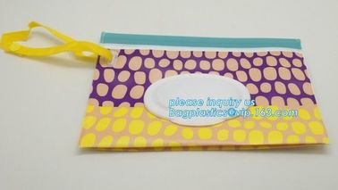 Reusable custom EVA wet wipe pouch, zipper baby wet wipe tissue bag, Portable EVA Custom wet tissue packaging bag with p