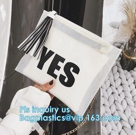 Zip lockk candy bags, water proof cosmetic vinyl PVC/EVA slider zipper plastic bags, Reclose Holographic Slider Cosmetic M