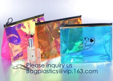 EVA High Quality Holographic neon New Design Custom PVC Jelly Bag Cosmetic Custom Make up Bag for Women BAGEASE PACKAGE