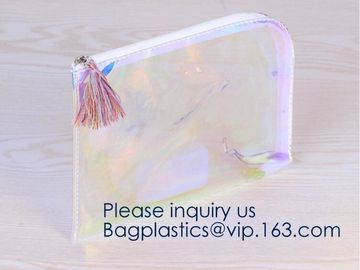 EVA Clear Pouch zipper bag,Slide Zip Lock EVA Pouch Bag with Folding Bottom,Promotional custom printing clear eva cosmet