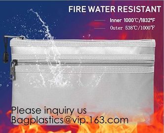 Silicone Coated Fire Resistant Envelope bag Fireproof Money Document Bag,Fireproof Bag Fire Proof and Water Resistant Do