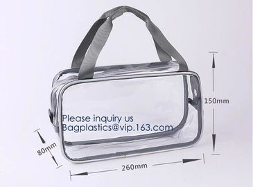 Holiday Cosmetic Bag Flamingo Ice Cream Transparent Makeup Bags With Handle See Through Plastic Makeup Bags, Dress Bags