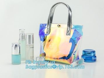 professional custom cosmetic bags waterproof clear pvc travel cosmetic makeup bag, pouch pvc handle tote bag, carrier, h