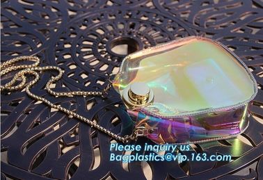 fashion ladies college girl summer beach jelly clear PVC handbag shoulder chain bag, Fashion Women PVC Transparent Tote