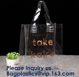 Transparent Pvc Shopping Bag Pvc Tote Bag,OEM Supermarket PVC Fashion Bag Handles Clear Shopping Bags, Bagease, Bagplast