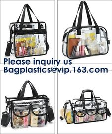 Clear PVC Bag With Zipper Interior Pouch And Detachable Shoulder Strap,Cosmetic Tote Bags With Zipper Closure, bagease