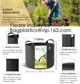 Felt Grow Bags, Aeration Fabric Ports Container Garden Potato Felt Grow Bag, 3 Gallon, 5 Gallon, 10 Gallon, 25 Gallon