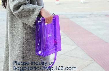 Custom Clear Transparent Holographic Iridescent Ladies Vinyl Tpu Shopper Women Shopping Tote Bag Garment Bags,Storange