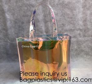 Holographic PVC Tote Bag,Shoulder Bag Laser Hologram PVC Shopping Tote Bag Lady,Clothes Shirt Swimwear sock Packaging