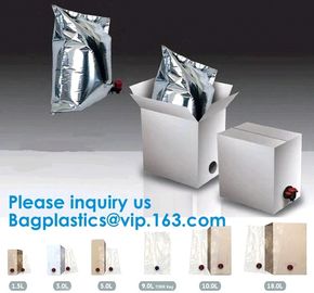 Foil Stand Up Bag In Box For Juice,Standing Plastic Pouch Spout Proof Juice Water Bag In Box,5L/10L/20L Transparent/VMPE