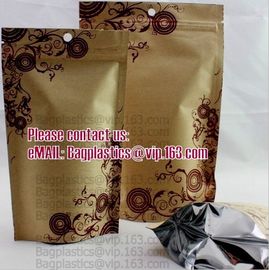 Custom Logo &amp; Design Stand Up Pouch Kraft paper bags, Cookie packaging, Tea pack, Coffee pack, Oil packaging, Juice pack